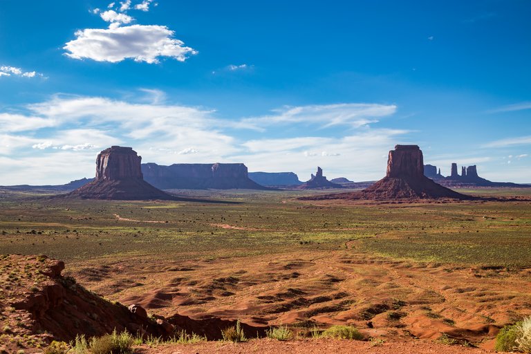 Monument Valley Navajo Tribal Park, Utah, USA. Monument Valley is officially a large area that includes much of the area surrounding Monument Valley Navajo Tribal Park, a Navajo Nation equivalent to a national park