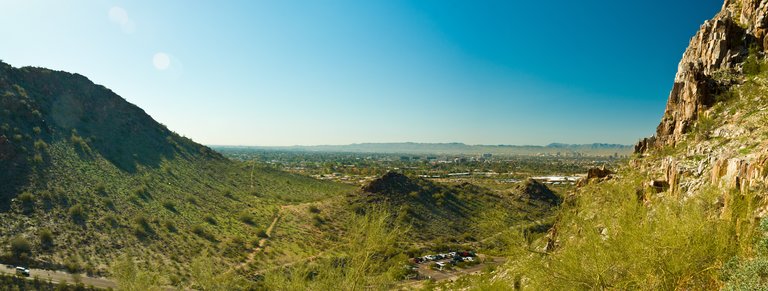 Piestewa. Squaw Peak in Phoenix Arizona Panoramic Overlooking Phoenix and Mesa Arizona
